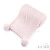 ABP712-BP: Pink Ribbed Wrap with Pom Poms